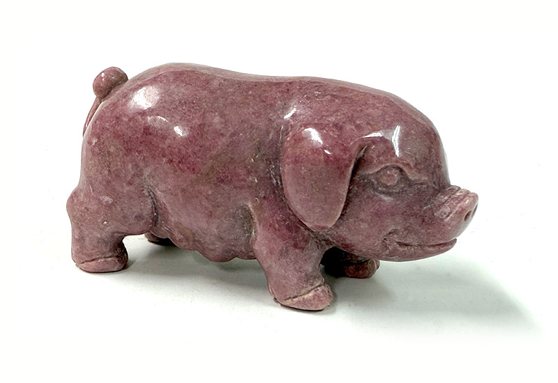 玫瑰石動物擺件(大)-豬